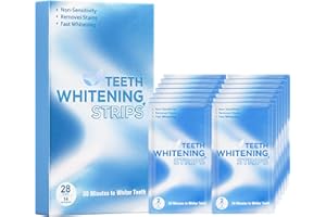 ANNECAL Teeth Whitening Strips White Strip - 28 Pcs Sensitive Whiten Stripe, Natural Enamel Safe Non-Slip Dry Product,30 Minutes Fast Effects Tooth Whitener,14 Treatments Mint Kit for Home Family Travel Work