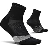 Feetures Elite Light Cushion Quarter Sock | Quarter Sport Socks with Targeted Compression, Light Cushion and Anatomical Fit for Running and Gym and All-Day Comfort