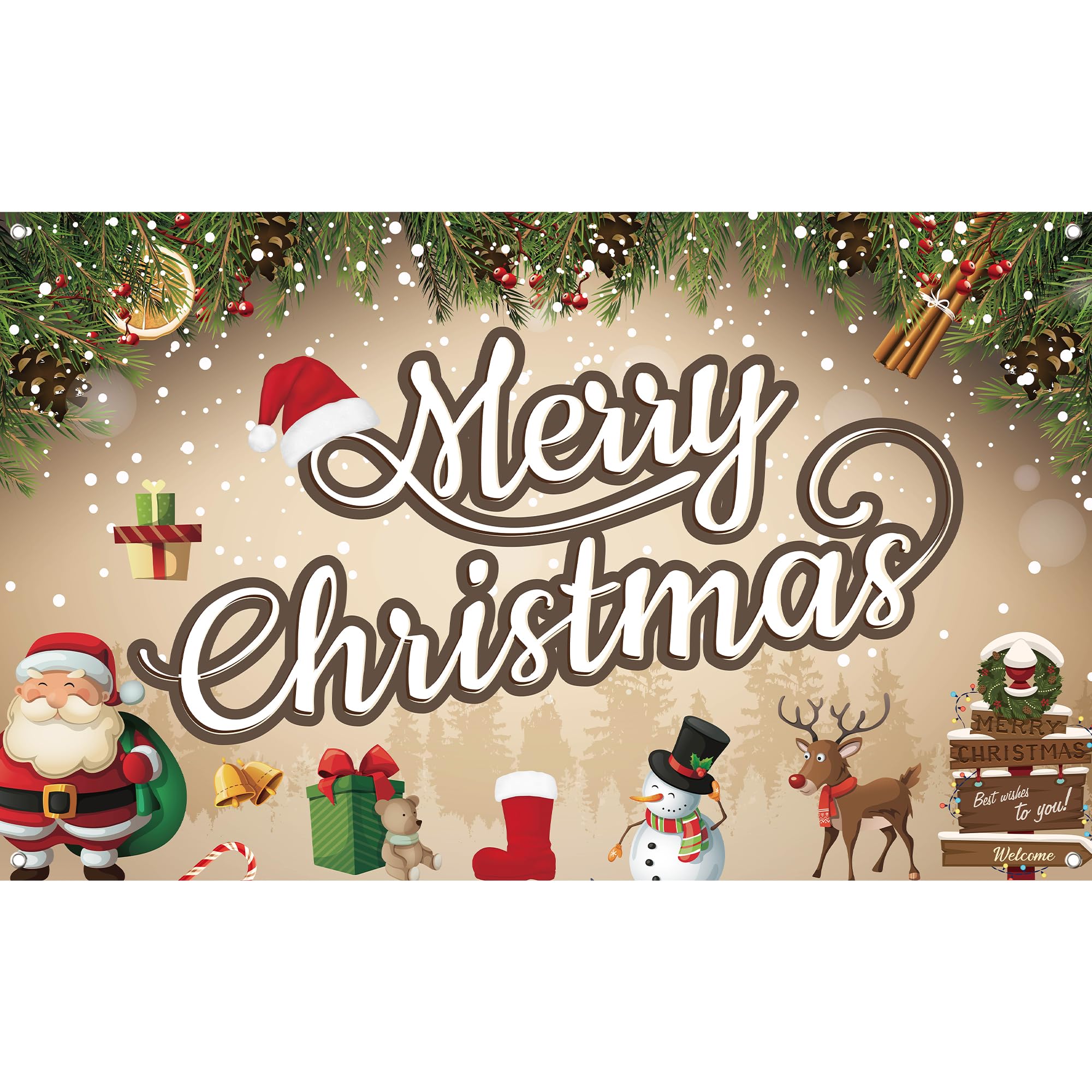 KatchOn, XtraLarge Merry Christmas Banner Decor - 72x44 Inch | Backdrop for Photography | Christmas Decorations | Wall Decorations