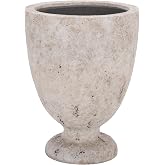 SAFAVIEH Outdoor Ella Concrete Planter Pot, 18.1" Antique White PAT1549B | Planter Pot, 18.1", Cement, Weather Resistant, No Assembly Required, Indoor Outdoor