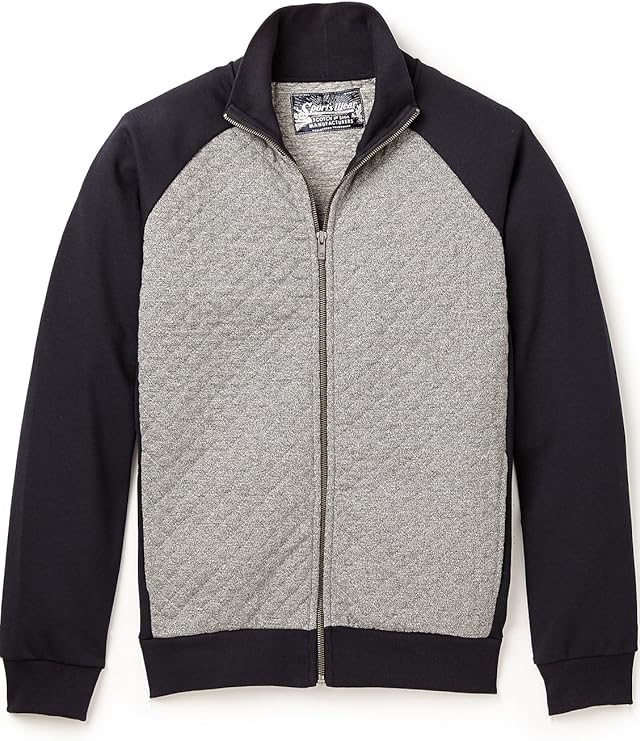 Scotch & Soda Men's Quilted Track Jacket, Grey/Black, Small at Amazon