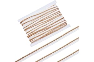 letsinstyle 35 Yards 11 MM White Gold Cord Edge Piping Trim, Piping Trims with Cord Twisted Lip, Flat Filigree Ribbon for Sew