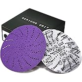 Serious Grit - 6-Inch P60 Grit Ceramic Multi-Hole Sanding Discs - 25 Pack | Fits 6" Hook &amp; Loop Sanders - Universal Dust Extraction Pattern - Film-Backed Heavy-Duty Sandpaper for Wood, Metal &amp; Paint