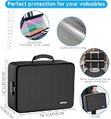 ENGPOW Fireproof Document Box 5200℉ 13 Pockets Lockable A4 Storage Organizer view 6