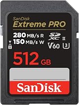 SanDisk 512GB Extreme PRO SDXC UHS-II V60 U3 280MB/s 6K/4K Pro Card