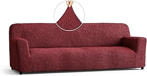 Couch Cover - Sofa Cover - Sofa Slipcover - Soft Polyester Fabric Slipcover - 1-Piece Form Fit Stretch Stylish Furniture Cover - Microfibra Collection - Bordeaux (Sofa)