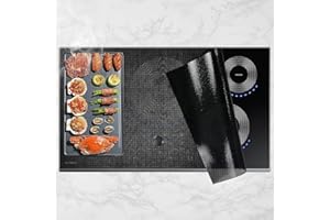 KitchenRaku Large Induction Cooktop Protector Mat, 20.4 x 30.7 inch, Translucent Magnetic Electric Stove Burner Covers, Antiscratch Glass Top Stove Cover