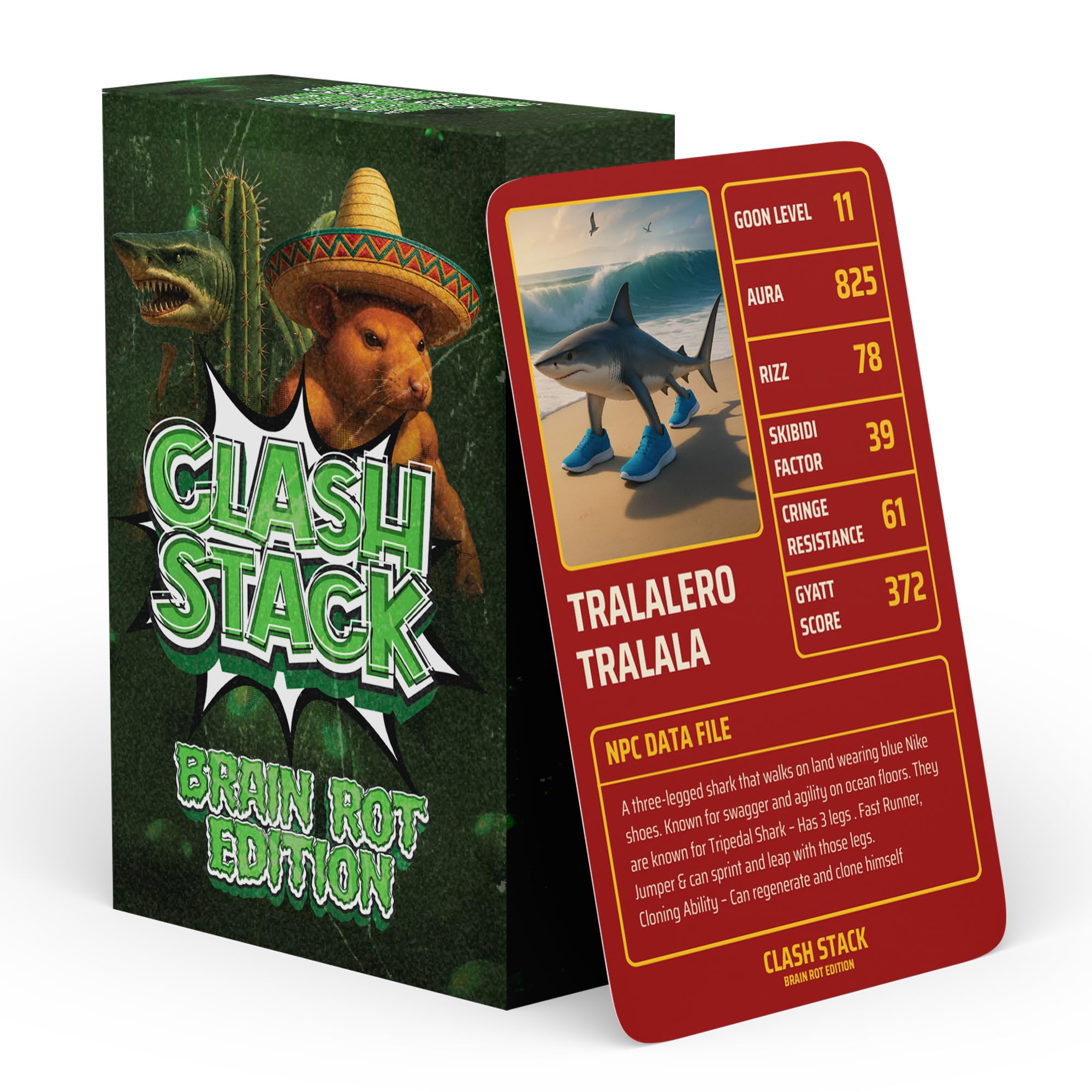 Apprintable Italian Brainrot Card Game for Kids and Adults, Battle Tralalero Tralala, Tung Tung Sahur and Viral Meme Characters, Brainrot Playing Cards UK, Fun Family Party Game by Clash Stack