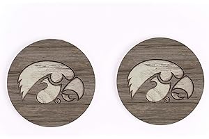P. GRAHAM DUNN Iowa University Hawkeyes NCAA Team Logo 2.75 x 2.75 Absorbent Ceramic Car Coasters Pack of 2