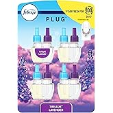 Febreze Plug in Air Freshener, Odor-Fighting Scented Oil Refill, Air Fresheners for Home and Bathroom and Kitchen, Long Lasting for Strong Odors, Twilight Lavender Scent, 0.87oz Refills, 4 Count