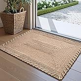 LUMI Handwoven Jute Door Mat, Non-Slip Durable Entryway Mat with Anti-Slip Mat for Hard Floor, Front Door Mats for Home Entrance, Patio, 24"x36", Knit Jute