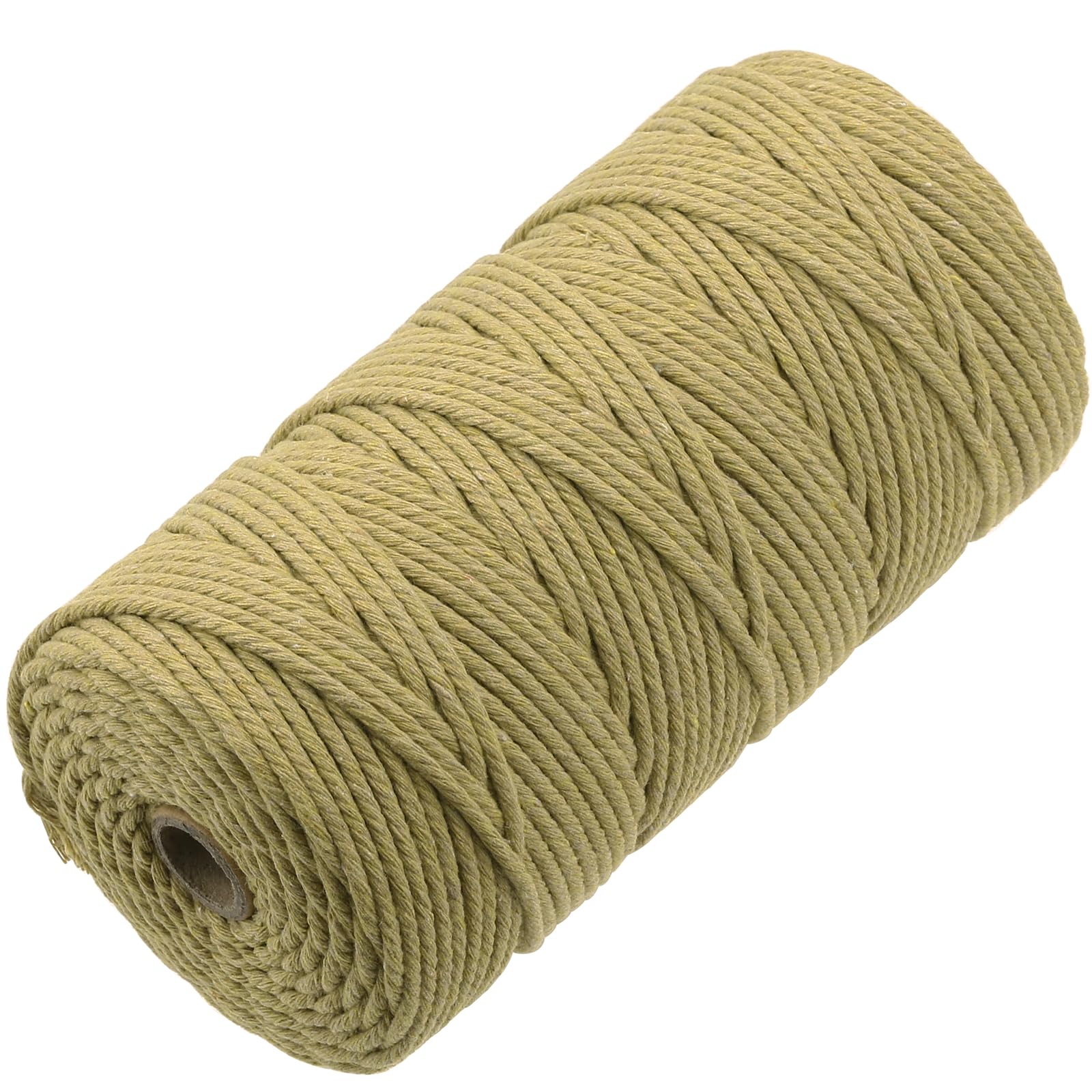 GOHOF Macrame Cord 3mm x 150m Premium Cotton Macrame Rope, 4 Strand Twisted Soft Cotton Cord, One of The Most Perfect Materials for Macrame Art, Cotton String Without Chemicals (Dark Khaki) — image 1