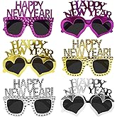 KatchOn, New Years Glasses 2026 - Pack of 6 | Happy New Year Plastic Eyeglasses 2026 for New Years Eve Party Supplies 2026 | NYE Party Glasses | New Years Decorations 2026 | NYE Decorations 2026