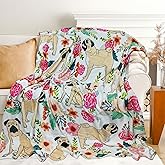 Koesnbre Cute Pug Blanket for Women Girls Kids Adults 40" x 50", Dog Flannel Throw for Sofa Couch Bed Living Room, Gifts for Animal Lovers