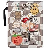 Y2K Book Sleeve Pouch for Women Book Lovers, Paperback Sleeve Gifts for Librarian Lovers Bookish Group Club, Book Cover with Zipper and Handle for Paperbacks 9 x 12 Inch