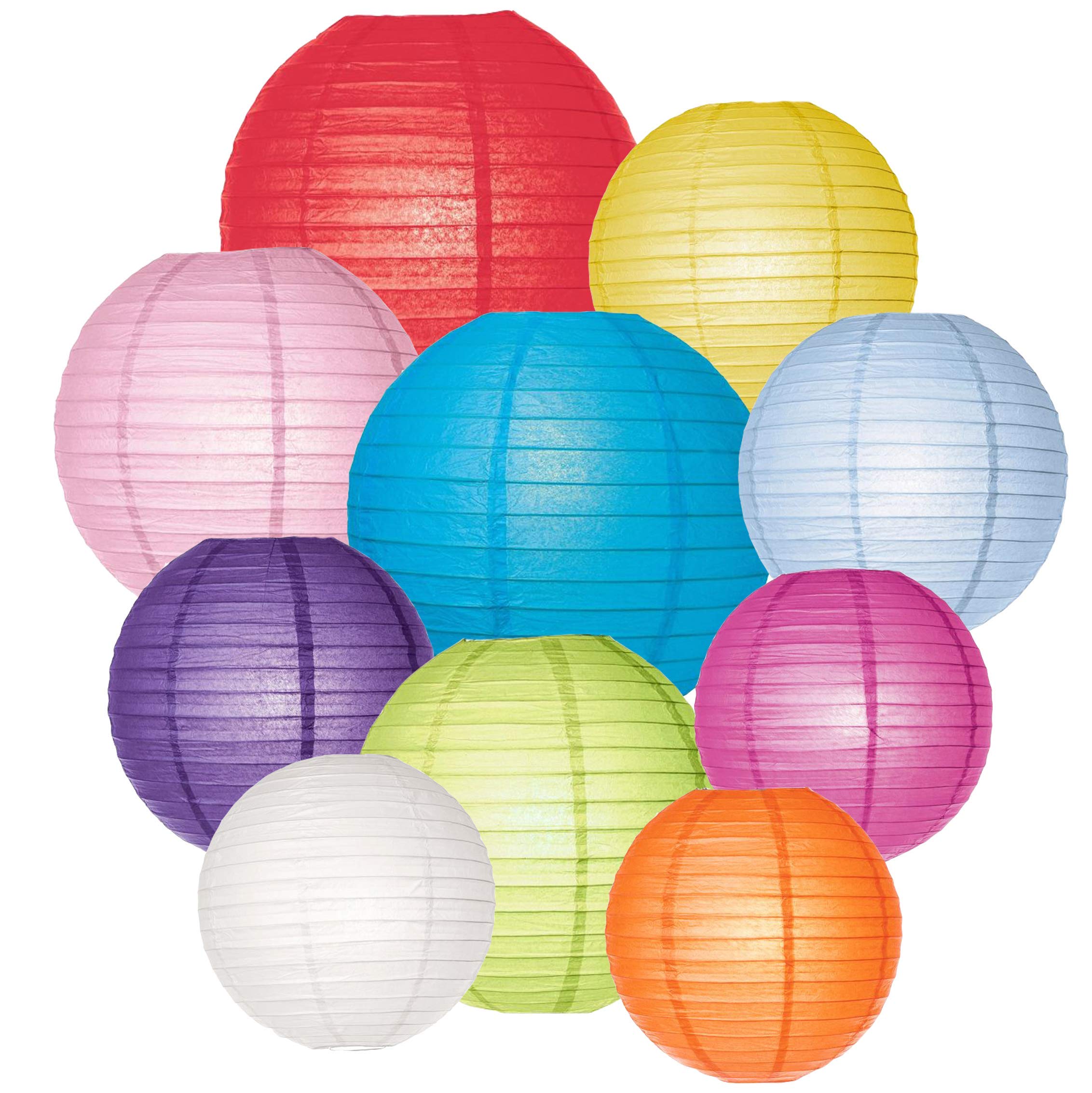 Paper lanterns Pack of 10 6" 8" 10" 12" Chinese Round Lantern Paper