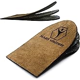 Premium Adjustable Orthopedic Heel Lift - Made in The USA - for Heel Pain and Leg Length Discrepancies - Large Pack of 2 Brown