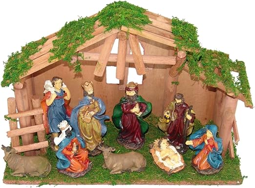 Natale Presepe Immagini.Ld Natale Decorazione Natale Presepe 10 Pezzi Greppia Statuette Per Il Presepio Betlemme In Legno Santo Consegna E 3 7 Giorni Amazon It Giardino E Giardinaggio