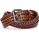 Tanpie Fashion Men's Braided Belt Leather Strap for Jeans