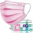 Medtecs Face Mask Disposable - 50/2000 Pack - Comfortable 3 Layer Breathable Mask, The Better Protection and Health Choice - CoverU Adult Mask - Pack of 50 - Pink