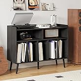 ChooChoo Record Player Stand, Turntable Stand with Vinyl Storage, Record Player Cabinet Up to 350 Albums, Cube Storage Organi