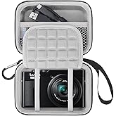 Lacdo Camera Carrying Case for Panasonic LUMIX ZS99/LX10/ZS80/ZS100/ZS70/ZS200/ZS60 Point and Shoot Digital Camera, Protective Camera Storage Trave Bag, Mesh Pocket fits Batteries, Cable, Black+Gray