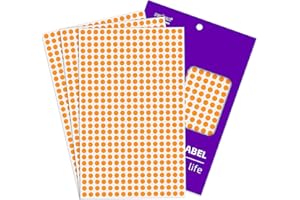 PARLAIM 1/4 Inch Round Color-Code Dot Stickers,4200 Pcs Adhesive Color Coding Circle Labels (Orange)