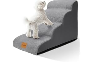 Topmart Dog Stairs for Small Dogs, 4-Step, 19.7”H, Dog Steps for High Beds Couches with All-Round Waterproof Cover, Non-Slip Sturdy Dog Ramp for Old Cats, Injured Pet
