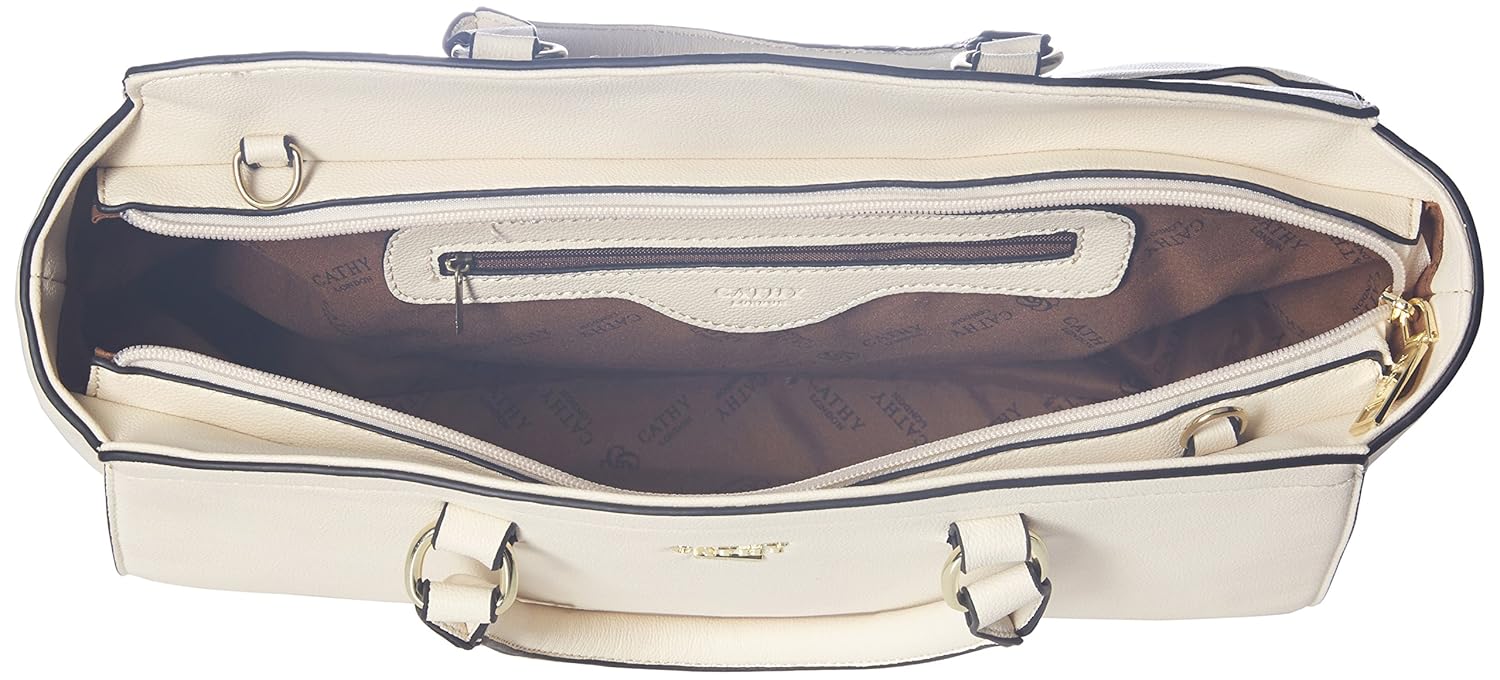 cathy london women's handbag, material- synthethic leather, colour- beige
