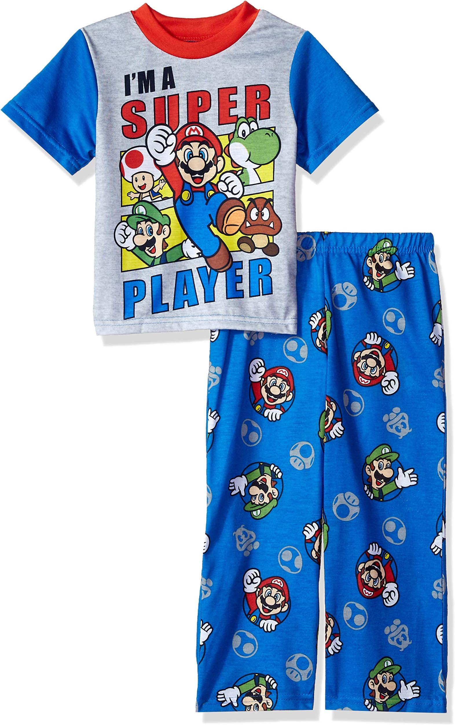 Super Mario Brothers Boys' 2-Piece Pajama Set