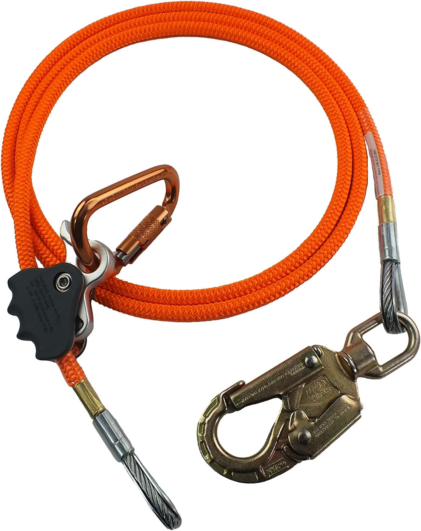 ProClimb Better Grab Steel Core Flipline Kit (1/2 inch x 8 feet) - Adjustable Tree Lanyard, Low Stretch, Cut Resistant – for Fall Protection, Arborist, Tree Climbers