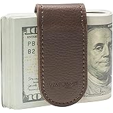 WAFJAMF Slim Magnetic Money Clip Leather Business Card Holder Pocket Cash Wallet