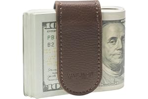 WAFJAMF Slim Magnetic Money Clip Leather Business Card Holder Pocket Cash Wallet