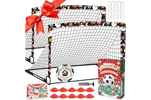 VAVOSPORT Christmas Kids Soccer Goal Set, 2 Pack 4' x 3' Soccer Net Training Equipment, Stocking Stuffers Soccer Goals for Backyard & Indoor Sports Outdoors Games, Gift for Grandkids, Boys, Girls