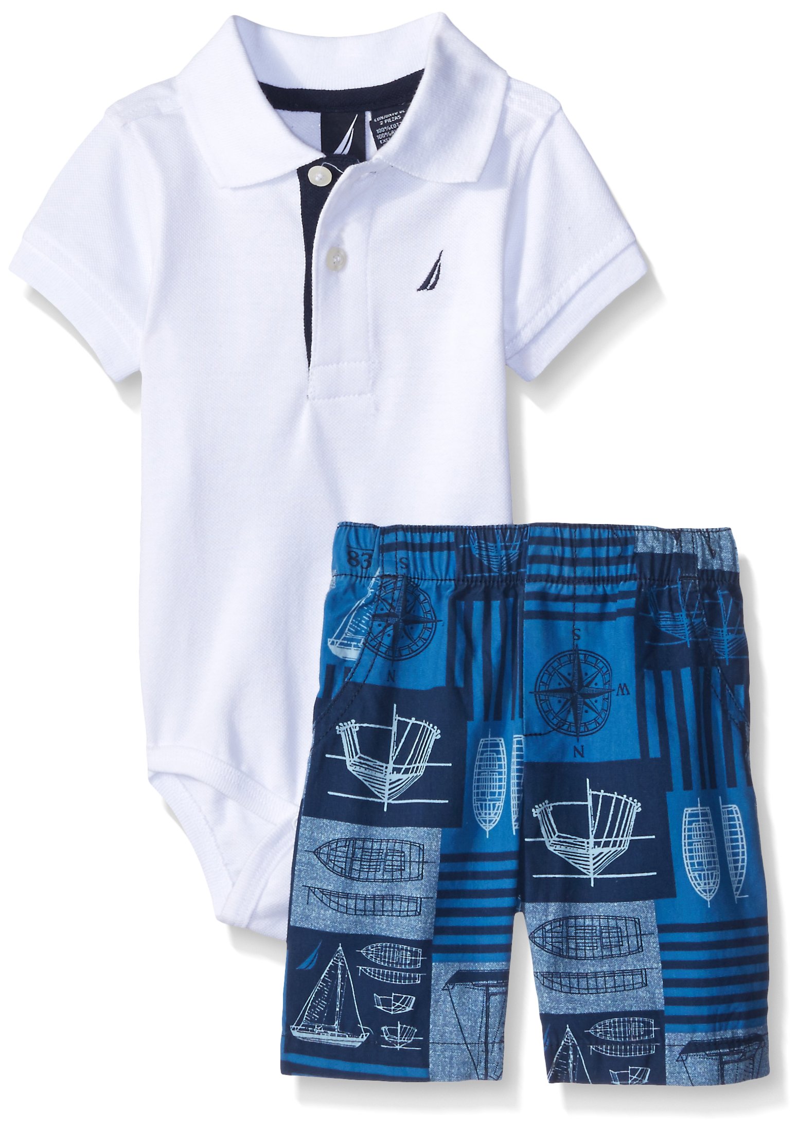 Nautica Boys’ 2 Piece Bodysuit Short Set