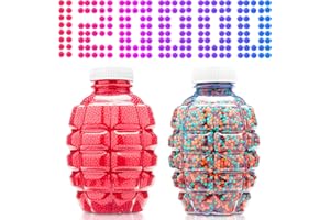 Acina Water Balls Beads Refill Ammo (7-8mm,2 Bottles - 60,000 Rounds/Bottle) -Water Bullets Beads for Gel Water Blaster Toys, Non-Toxic Water-Based Balls Bullet (Red & Multi-Color, 120,000Pcs)