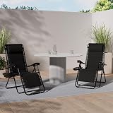 SUNMER Sun Lounger Padded Garden Chairs Set of 2 Zero Gravity Adjustable 30-90° view 2