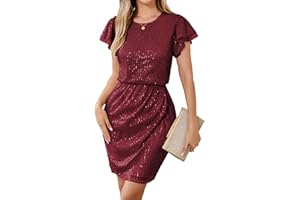GRACE KARIN Women's Sparkly Sequin Dress Cap Sleeve Party Cocktail Holiday Dress Elegant Glitter Sparkly Dresses for Women