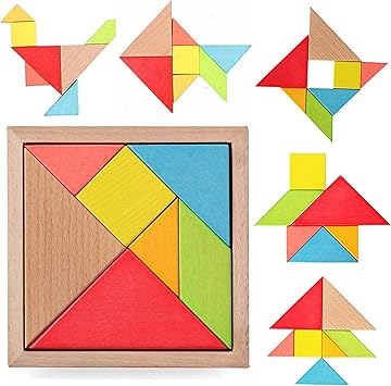 Simple Days Wooden Tangram Puzzle Intelligent Blocks for Kids