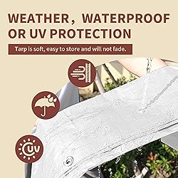 TARPAL 10'x20' White Tarp Waterproof 7.5