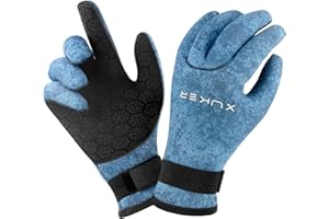 XUKER Neoprene Gloves Men Women, 3mm Camouflage Patterned Winter Wetsuit Gloves Keep Warm for Scuba Diving Surfing Swimming Fishing Water Sports