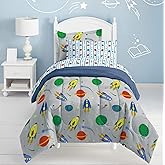 Dream Factory Space Rocket Ultra Soft Microfiber Comforter Set, Multi-Colored, Twin,2A745901MU