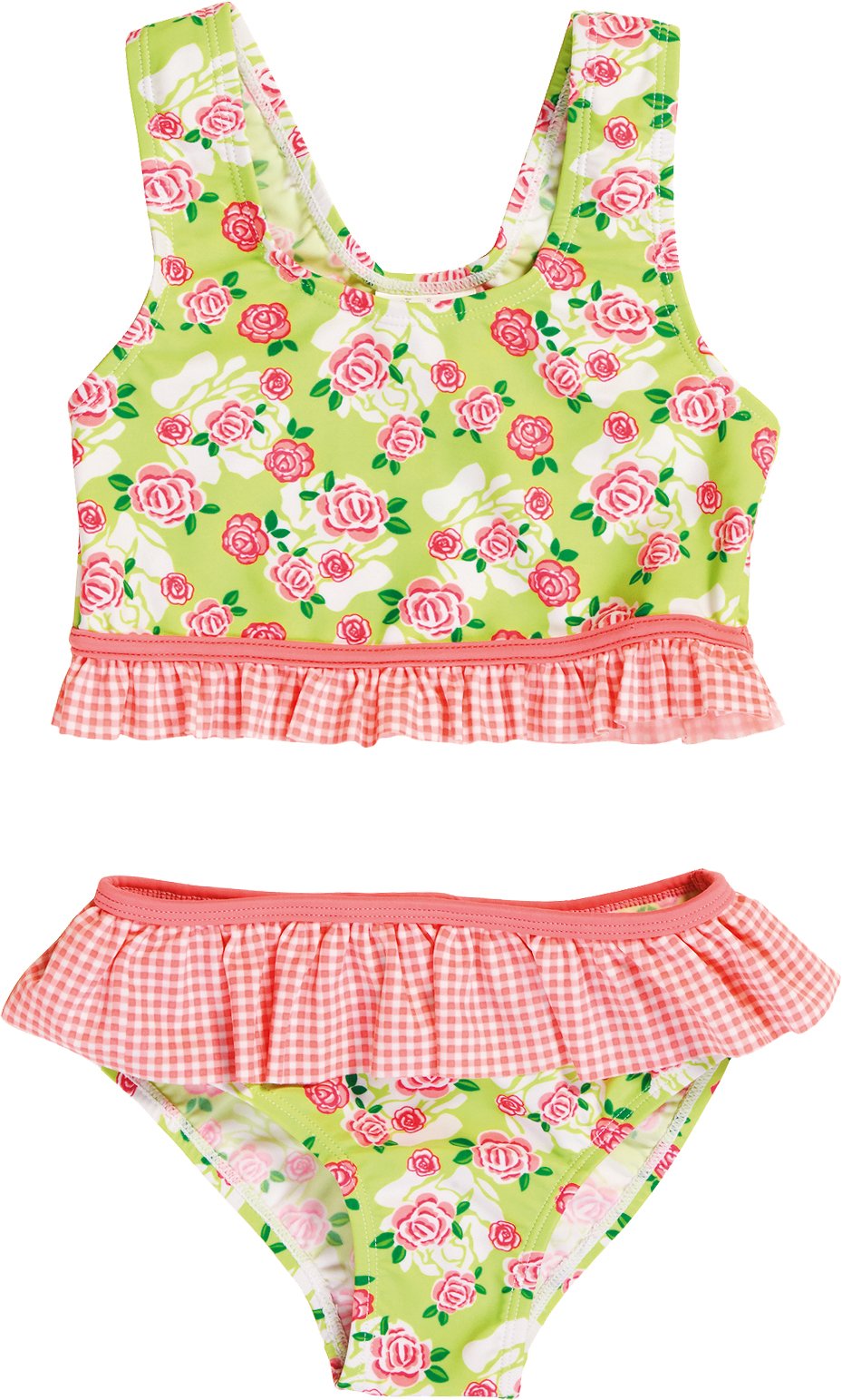 Playshoes Girl's UV Sun Protection Roses Bikini, Green, 1-2 Years (Manufacturer Size:86/92)