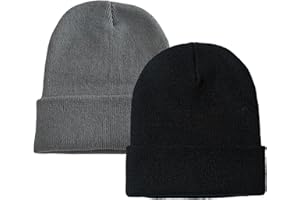 PFFY 2 Packs Unisex Beanie Hats for Men and Women Knit Winter Beanies