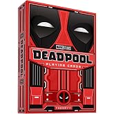 theory11 Deadpool Playing Cards | Red Suit Superhero Poker Deck with Silver Foil Box, Custom Art, Magic, Cardistry, Game Night Gift for Marvel Fans, Card