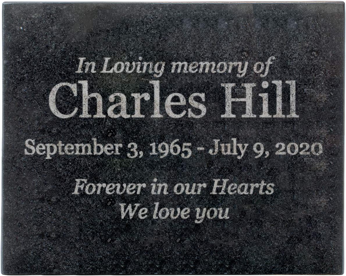 Hardscaping Materials - Customized In Loving Memory Black Granite Memorial or Sympathy Gift. Offered in a Variety of Sizes to Meet your Needs and Budget (8 x 10 x .4