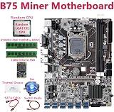 Lodokdre B75 ETH Mining Motherboard Kit 4GB RAM 128GB SSD CPU Fan Cable view 3
