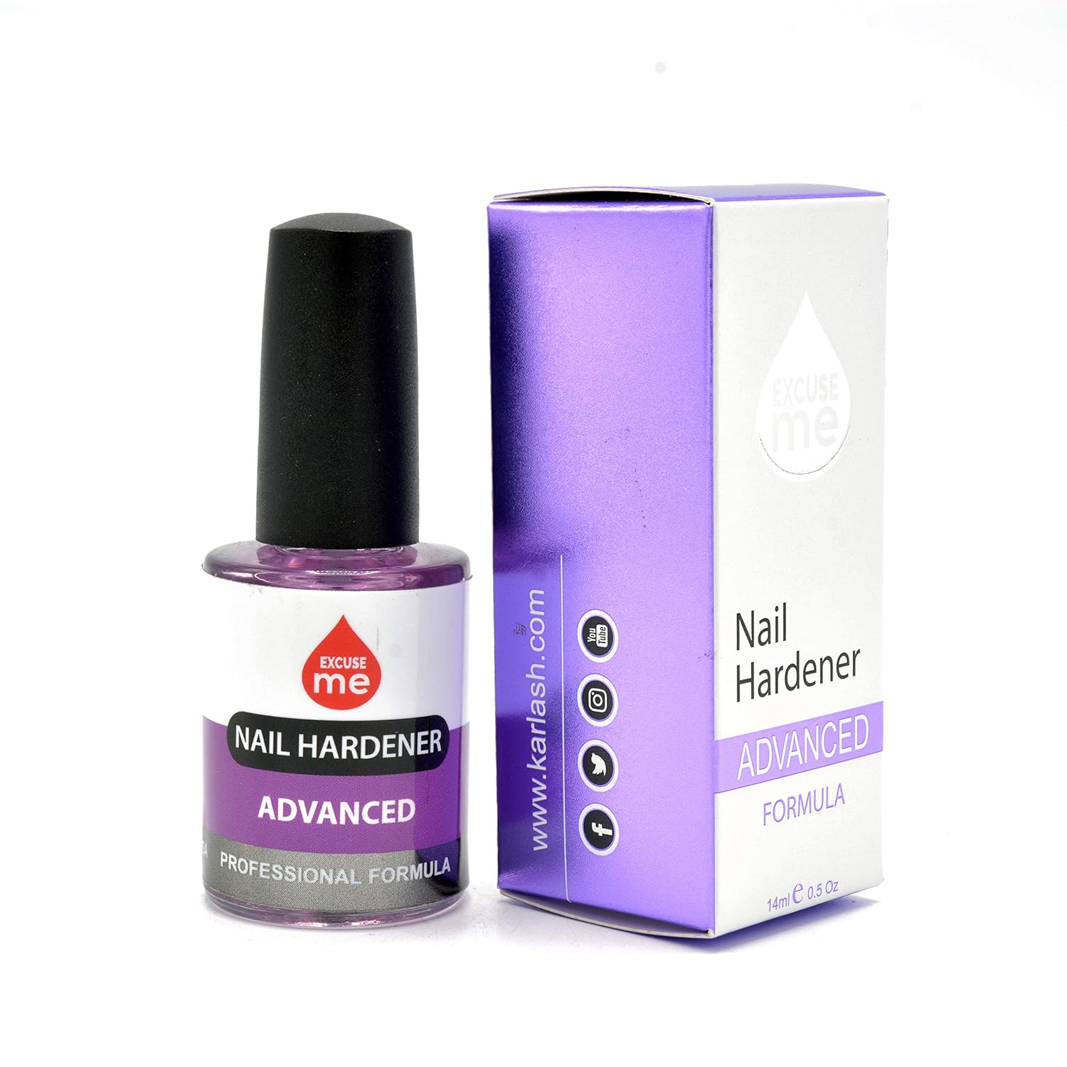 Excuse Me Nail Hardener Advanced Formula Strengthener Nail Growth System 0.5 oz: Beauty
