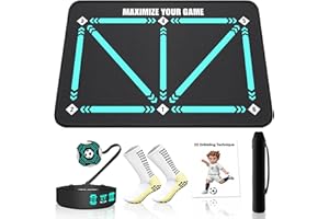 2F22E Soccer Training Mat with Silent Shock Absorption and Non-Slip Base for Footwork Training and Ball Mastery(Belt Version)