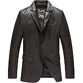 FLAVOR Men's Real Leather Blazer Classic Leather Jacket